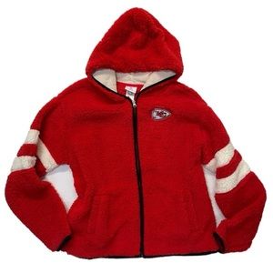 Vintage NFL Teens Apparel Kansas City Chiefs Red Zip Jacket size XL 15-17